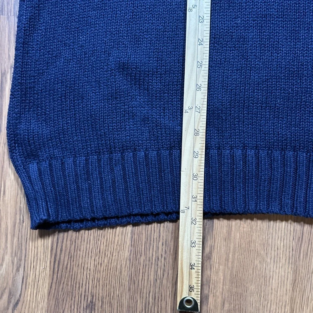 Polo Ralph Lauren Cotton Knit 1/4 Zip Navy Blue Sweater Men's Size 2XLT‎